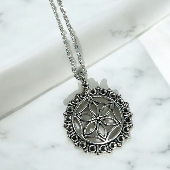 Sterling Silver Flower of Life Pendant Necklace - Picture 1 of 4